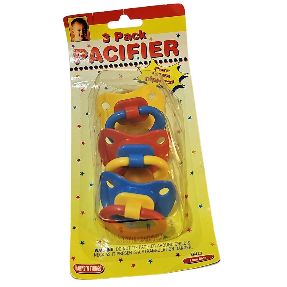 NEW Vintage Baby’s ‘N Things Latex Pacifiers 2002 Latex Nipple 3 Pack REBORN